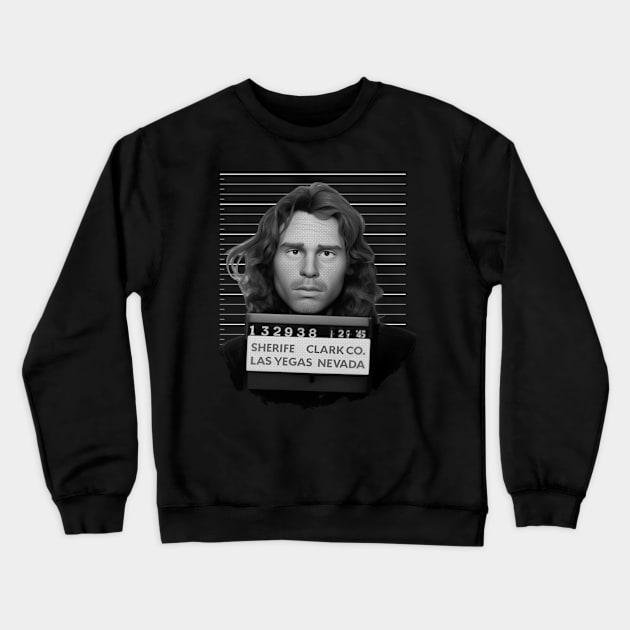 Jim Morrison mugshot cartoon Crewneck Sweatshirt by BAJAJU